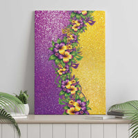 Hawaii Mardi Gras Canvas Wall Art Plumeria Lei Beads Glitter Style LT05 - Polynesian Pride