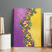 Hawaii Mardi Gras Canvas Wall Art Plumeria Lei Beads Glitter Style LT05 - Polynesian Pride