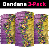 Hawaii Mardi Gras Neck Gaiter Plumeria Lei Beads Glitter Style LT05 package One Size: 25*50cm Colorful - Polynesian Pride
