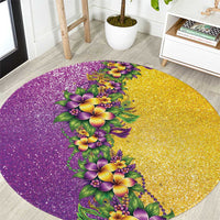 Hawaii Mardi Gras Round Carpet Plumeria Lei Beads Glitter Style LT05 Colorful - Polynesian Pride