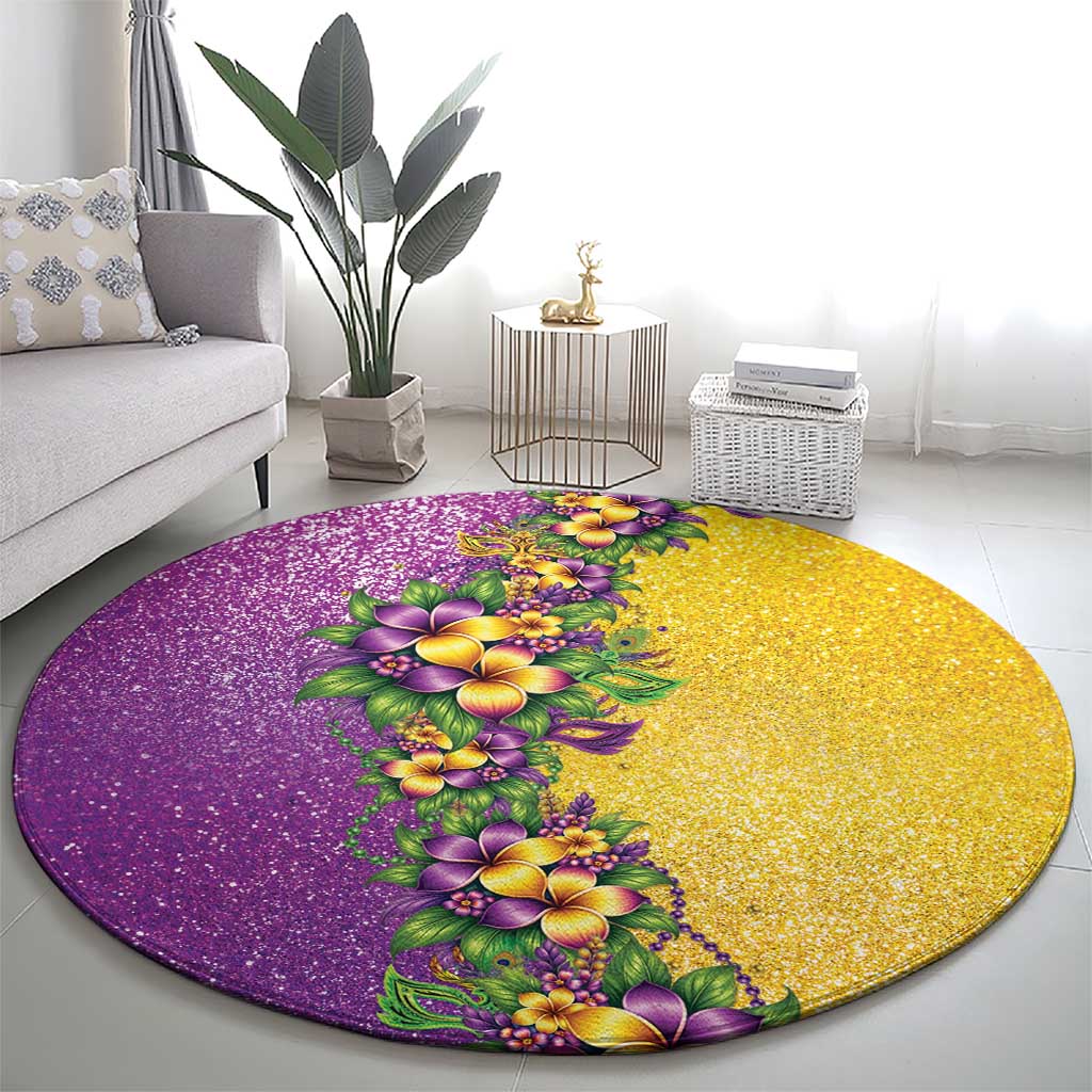 Hawaii Mardi Gras Round Carpet Plumeria Lei Beads Glitter Style LT05 - Polynesian Pride