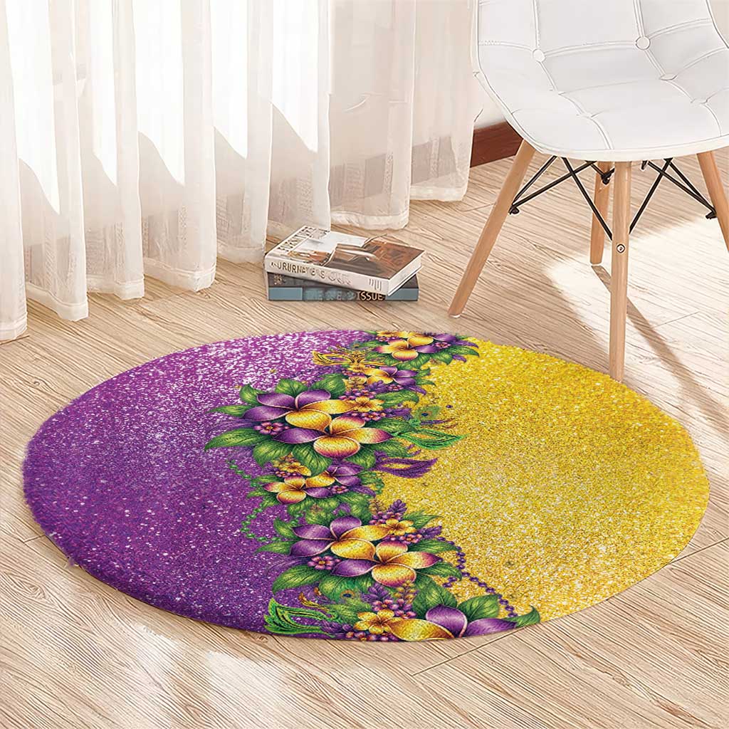 Hawaii Mardi Gras Round Carpet Plumeria Lei Beads Glitter Style LT05 - Polynesian Pride