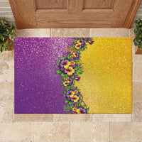 Hawaii Mardi Gras Rubber Doormat Plumeria Lei Beads Glitter Style LT05 Colorful - Polynesian Pride