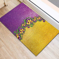 Hawaii Mardi Gras Rubber Doormat Plumeria Lei Beads Glitter Style LT05 - Polynesian Pride