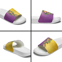 Hawaii Mardi Gras Slide Sandals Plumeria Lei Beads Glitter Style LT05 - Polynesian Pride