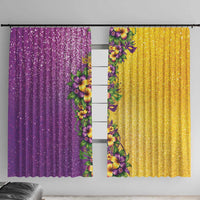 Hawaii Mardi Gras Window Curtain Plumeria Lei Beads Glitter Style LT05 With Hooks Colorful - Polynesian Pride