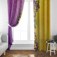 Hawaii Mardi Gras Window Curtain Plumeria Lei Beads Glitter Style LT05 - Polynesian Pride