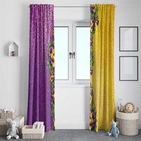 Hawaii Mardi Gras Window Curtain Plumeria Lei Beads Glitter Style LT05 - Polynesian Pride