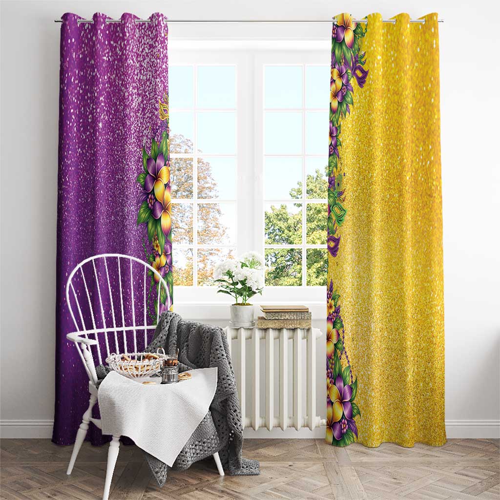 Hawaii Mardi Gras Window Curtain Plumeria Lei Beads Glitter Style LT05 - Polynesian Pride