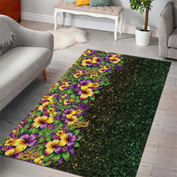 Hawaii Mardi Gras Area Rug Tropical Flowers Glitter Style LT05 - Polynesian Pride