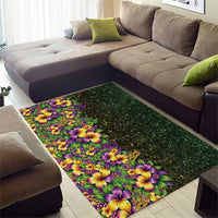 Hawaii Mardi Gras Area Rug Tropical Flowers Glitter Style LT05 - Polynesian Pride