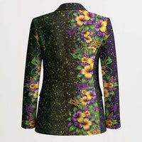 Hawaii Mardi Gras Blazer Tropical Flowers Glitter Style LT05 - Polynesian Pride
