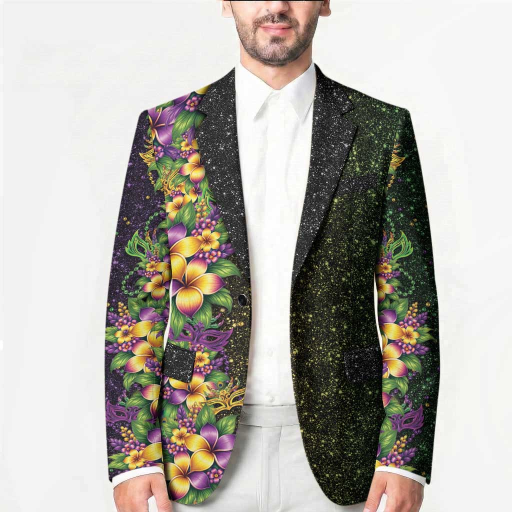 Hawaii Mardi Gras Blazer Tropical Flowers Glitter Style LT05 - Polynesian Pride