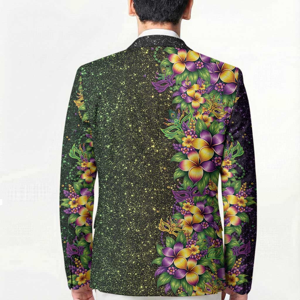 Hawaii Mardi Gras Blazer Tropical Flowers Glitter Style LT05 - Polynesian Pride