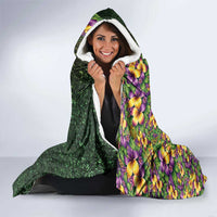 Hawaii Mardi Gras Hooded Blanket Tropical Flowers Glitter Style LT05 - Polynesian Pride