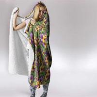 Hawaii Mardi Gras Hooded Blanket Tropical Flowers Glitter Style LT05 - Polynesian Pride