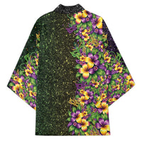 Hawaii Mardi Gras Kimono Tropical Flowers Glitter Style LT05 - Polynesian Pride