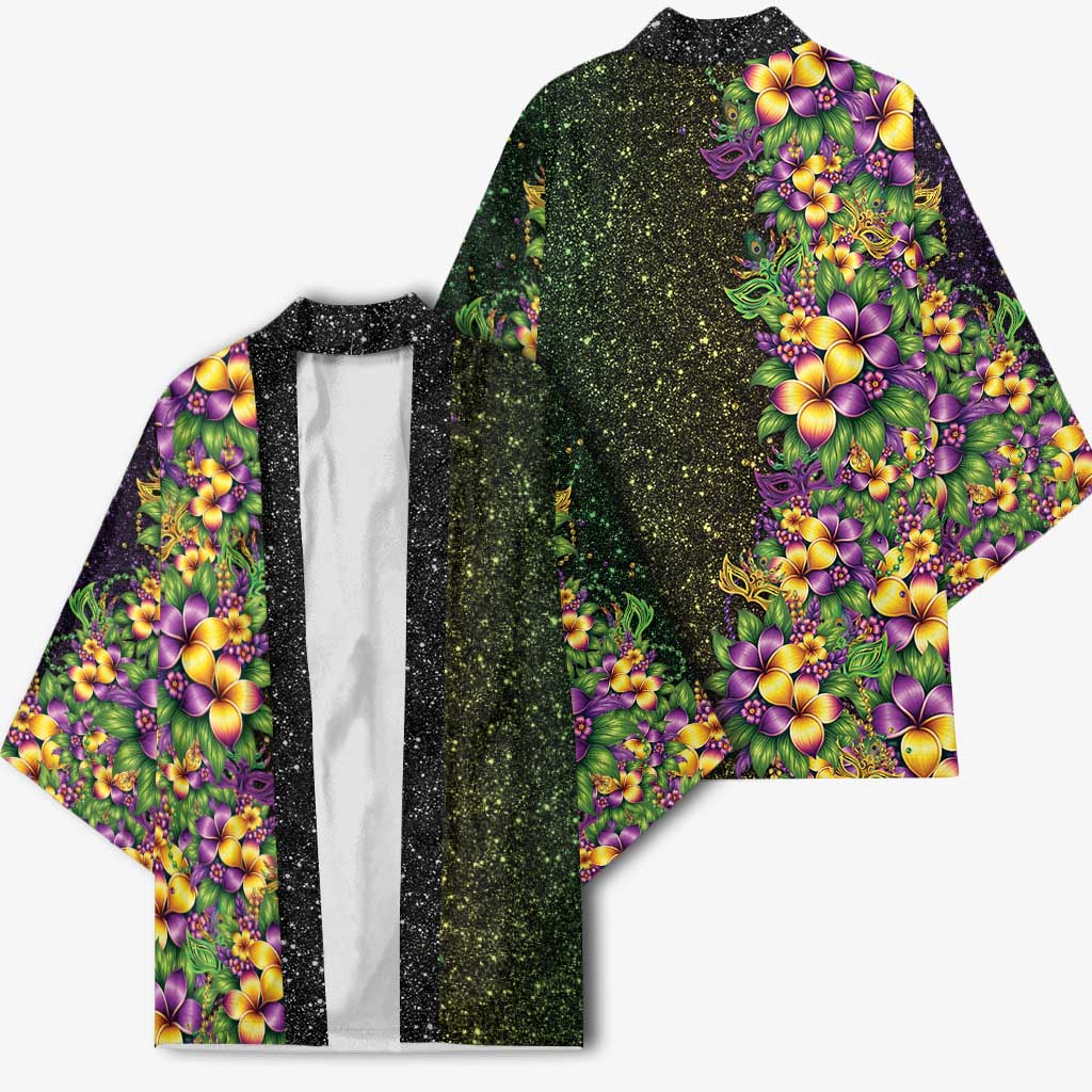 Hawaii Mardi Gras Kimono Tropical Flowers Glitter Style LT05 - Polynesian Pride