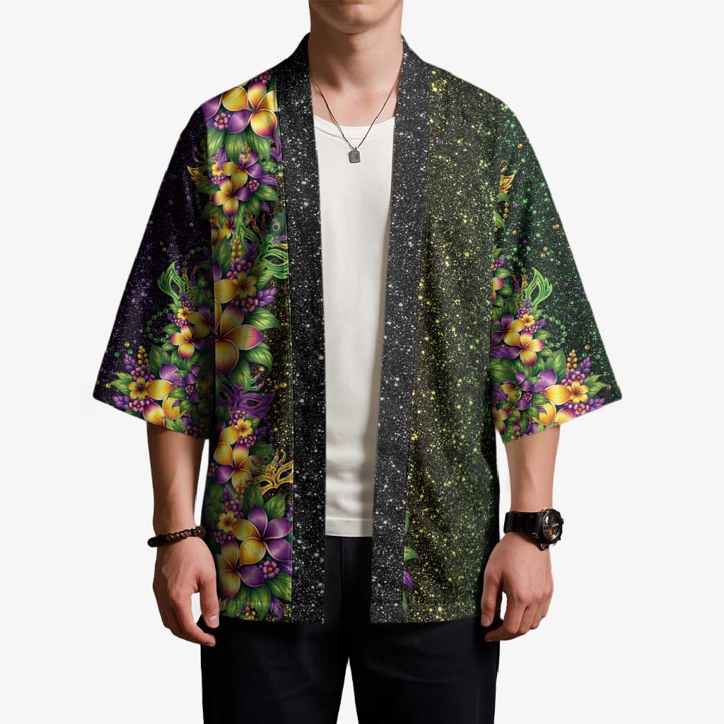 Hawaii Mardi Gras Kimono Tropical Flowers Glitter Style LT05 - Polynesian Pride