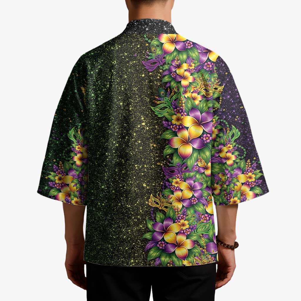 Hawaii Mardi Gras Kimono Tropical Flowers Glitter Style LT05 - Polynesian Pride