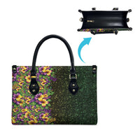 Hawaii Mardi Gras Leather Bag Tropical Flowers Glitter Style LT05 - Polynesian Pride