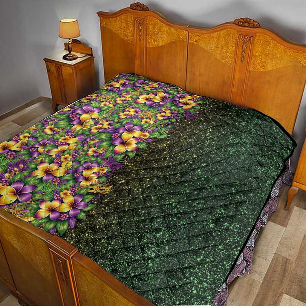 Hawaii Mardi Gras Quilt Tropical Flowers Glitter Style LT05 - Polynesian Pride