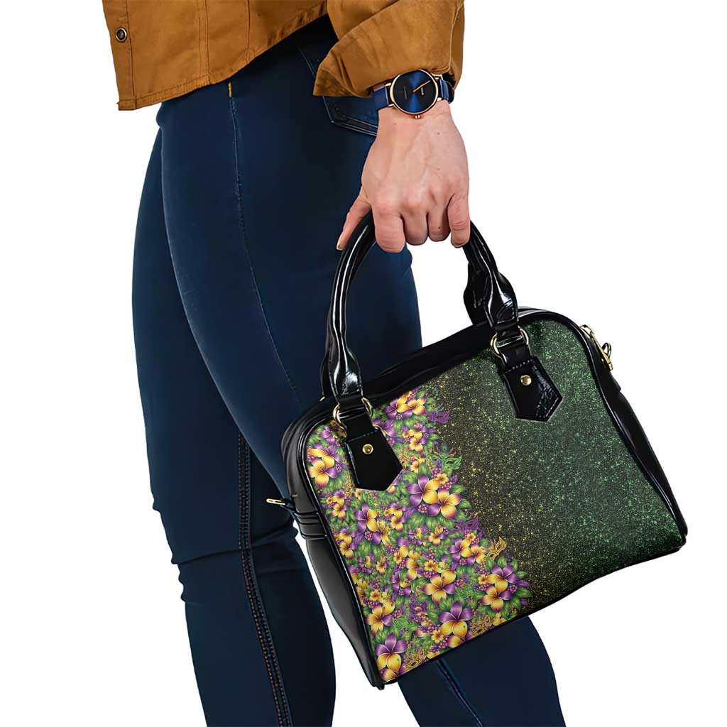 Hawaii Mardi Gras Shoulder Handbag Tropical Flowers Glitter Style LT05 - Polynesian Pride