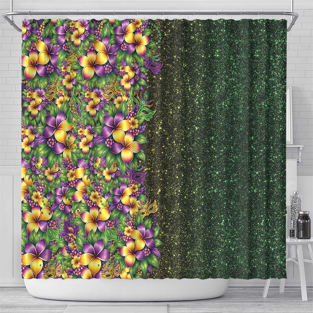 Hawaii Mardi Gras Shower Curtain Tropical Flowers Glitter Style LT05 - Polynesian Pride