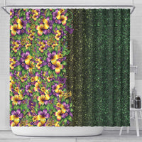 Hawaii Mardi Gras Shower Curtain Tropical Flowers Glitter Style LT05 - Polynesian Pride