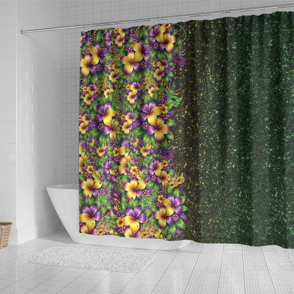 Hawaii Mardi Gras Shower Curtain Tropical Flowers Glitter Style LT05 - Polynesian Pride
