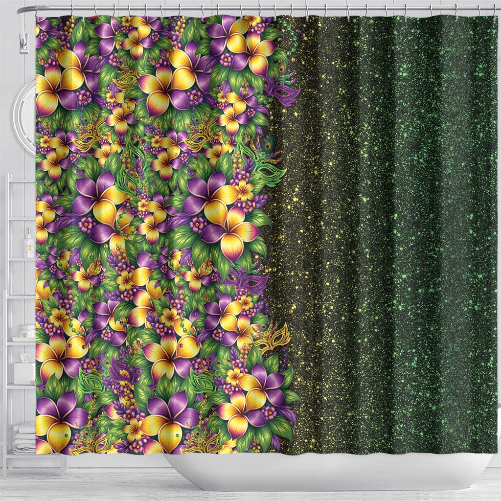 Hawaii Mardi Gras Shower Curtain Tropical Flowers Glitter Style LT05 - Polynesian Pride