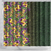 Hawaii Mardi Gras Shower Curtain Tropical Flowers Glitter Style LT05 - Polynesian Pride