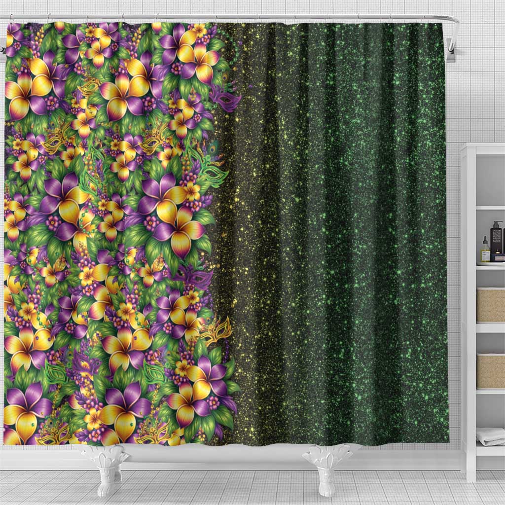 Hawaii Mardi Gras Shower Curtain Tropical Flowers Glitter Style LT05 - Polynesian Pride