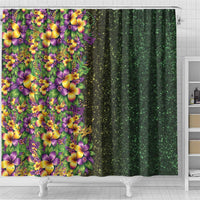 Hawaii Mardi Gras Shower Curtain Tropical Flowers Glitter Style LT05 - Polynesian Pride