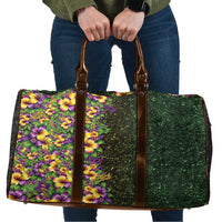 Hawaii Mardi Gras Travel Bag Tropical Flowers Glitter Style LT05 Black - Polynesian Pride