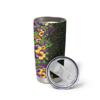 Hawaii Mardi Gras Tumbler Cup Tropical Flowers Glitter Style LT05 - Polynesian Pride