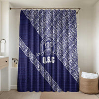 Tonga Queen Salote College Bathroom Set 100 Years Anniversary Navy Color LT05 Shower Curtain Only Navy - Polynesian Pride