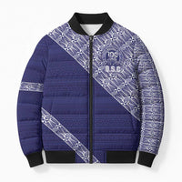 Tonga Queen Salote College Bomber Puffer Jacket 100 Years Anniversary Navy Color LT05 Unisex Navy - Polynesian Pride
