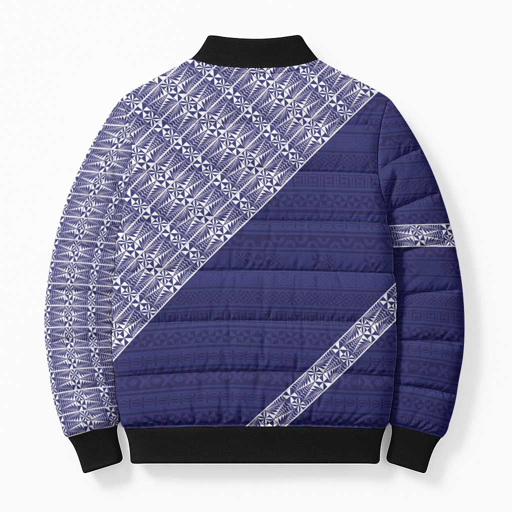 Tonga Queen Salote College Bomber Puffer Jacket 100 Years Anniversary Navy Color LT05 - Polynesian Pride