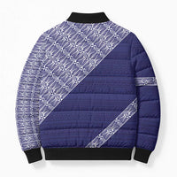 Tonga Queen Salote College Bomber Puffer Jacket 100 Years Anniversary Navy Color LT05 - Polynesian Pride