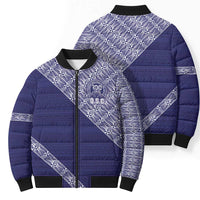 Tonga Queen Salote College Bomber Puffer Jacket 100 Years Anniversary Navy Color LT05 - Polynesian Pride