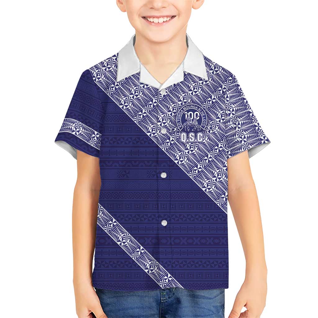 Tonga Queen Salote College Kid Hawaiian Shirt 100 Years Anniversary Navy Color LT05 Kid Navy - Polynesian Pride