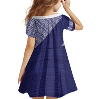 Tonga Queen Salote College Kid Short Sleeve Dress 100 Years Anniversary Navy Color LT05 - Polynesian Pride