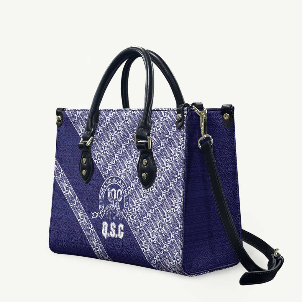 Tonga Queen Salote College Leather Bag 100 Years Anniversary Navy Color LT05 Navy - Polynesian Pride