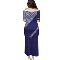 Tonga Queen Salote College Puletasi 100 Years Anniversary Navy Color LT05 - Polynesian Pride