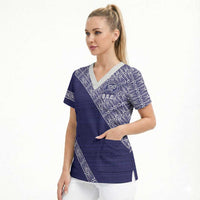 Tonga Queen Salote College Scrub Top 100 Years Anniversary Navy Color LT05 - Polynesian Pride