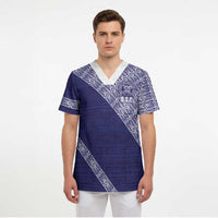 Tonga Queen Salote College Scrub Top 100 Years Anniversary Navy Color LT05 - Polynesian Pride