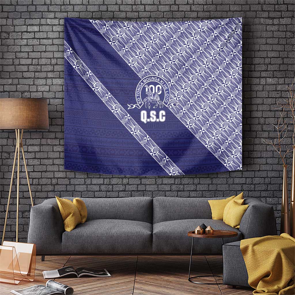 Tonga Queen Salote College Tapestry 100 Years Anniversary Navy Color LT05 Navy - Polynesian Pride