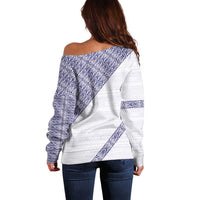 Tonga Queen Salote College Off Shoulder Sweater 100 Years Anniversary White Color LT05 - Polynesian Pride
