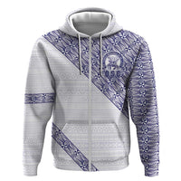 Tonga Queen Salote College Zip Hoodie 100 Years Anniversary White Color LT05 Zip Hoodie White - Polynesian Pride